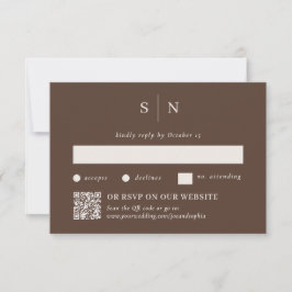 Minimal and Chic Brown | Traditional and QR Code 出欠カード