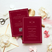 Minimal and Chic Burgundy | All in One Wedding 招待状