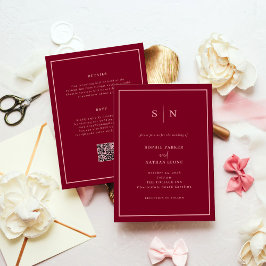 Minimal and Chic Burgundy | All in One Wedding 招待状