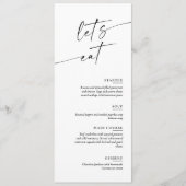 Minimal and Chic Calligraphy Dinner Wedding メニュー (正面)