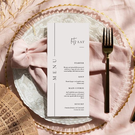 Minimal and Chic Calligraphy Dinner Wedding メニュー