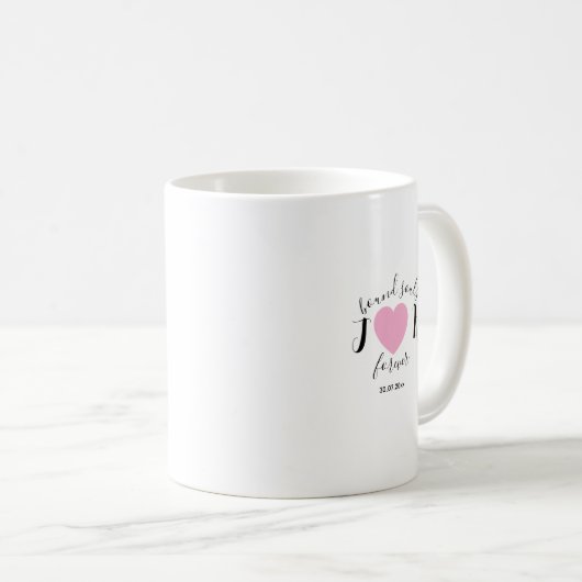 Minimal and chic couples initials wedding  コーヒーマグカップ (正面右)