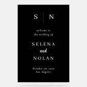 Minimal and Chic | Dark Black Wedding Seating Char アクリルサイン (正面)