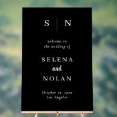 Minimal and Chic | Dark Black Wedding Seating Char アクリルサイン (ニュートラル)