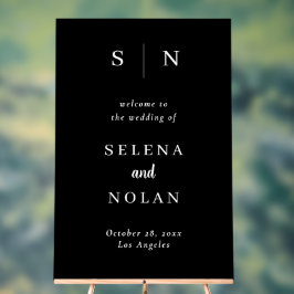 Minimal and Chic | Dark Black Wedding Seating Char アクリルサイン