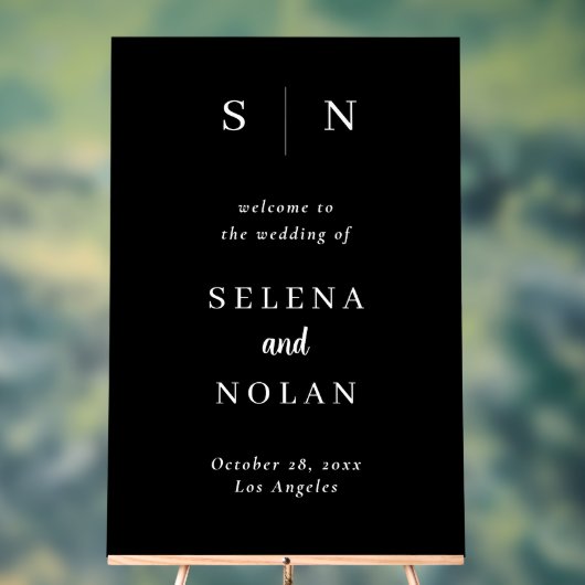 Minimal and Chic | Dark Black Wedding Seating Char アクリルサイン (ニュートラル)