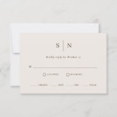 Minimal and Chic | Neutral Warm White Meal Choice 出欠カード (正面)