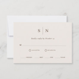 Minimal and Chic | Neutral Warm White Meal Choice 出欠カード