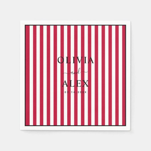 Minimal and Chic Personalized Wedding  スタンダードカクテルナプキン (正面)