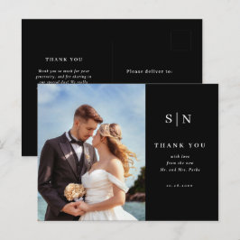 Minimal and Chic | Photo Wedding Thank You ポストカード