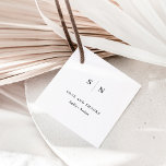 Minimal and Chic | Thank You Wedding フェイバータグ<br><div class="desc">These elegant,  modern wedding or bridal shower favor tags say "love and thanks",  and feature a simple black and white text design that exudes minimalist style. Add your initials or monogram to make them completely your own.</div>