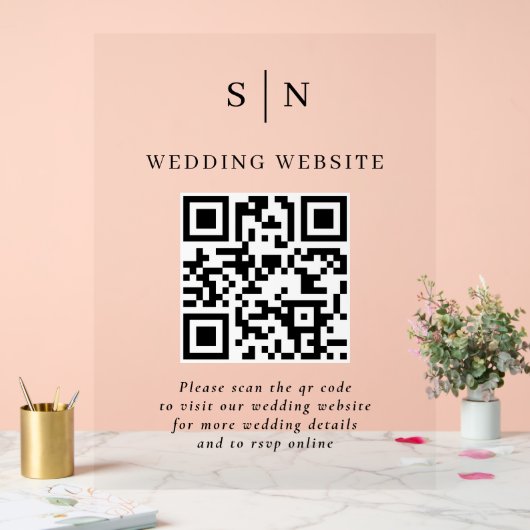 Minimal and Chic | White and Black Wedding アクリルサイン (ウェディング)