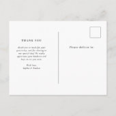 Minimal and Chic | White and Black Wedding ポストカード (裏面)