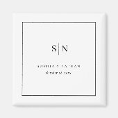 Minimal and Chic | White and Black Wedding マグネット (正面)