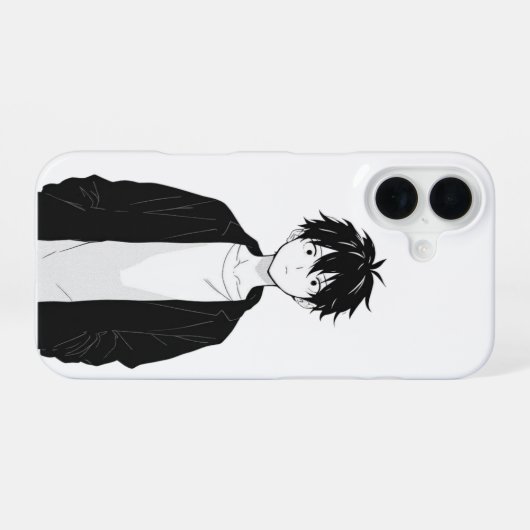 Minimal Anime Boy Phone Case iPhone 16ケース (裏面横)