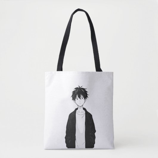 Minimal Anime Boy Tote トートバッグ (正面)