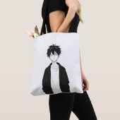 Minimal Anime Boy Tote トートバッグ (クローズアップ)