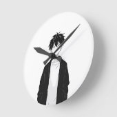 Minimal Anime Boy Wall Clock ラウンド壁時計 (傾斜)