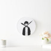 Minimal Anime Boy Wall Clock ラウンド壁時計 (ホーム)