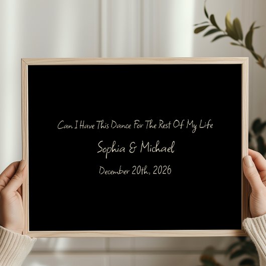 Minimal Anniversary Gift Custom Wedding Name Print ポスター