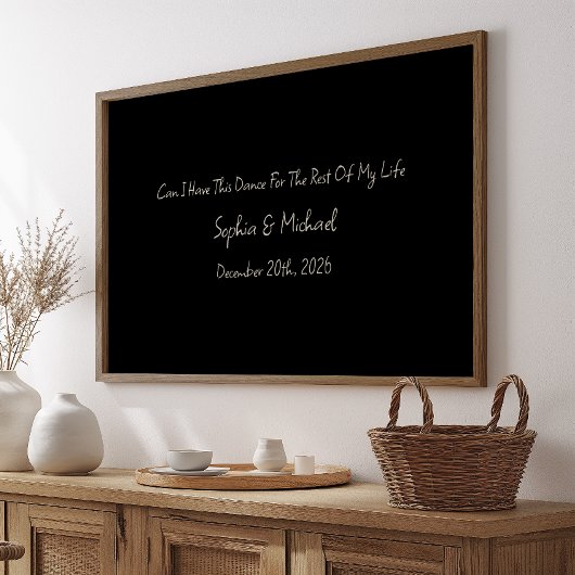 Minimal Anniversary Gift Custom Wedding Name Print ポスター