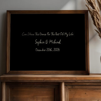 Minimal Anniversary Gift Custom Wedding Name Print ポスター