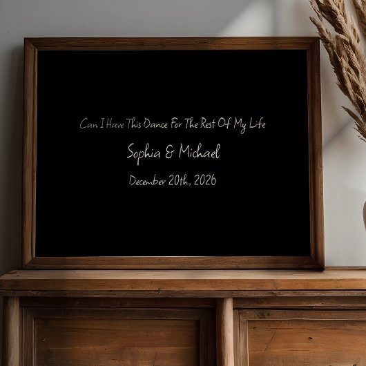 Minimal Anniversary Gift Custom Wedding Name Print ポスター