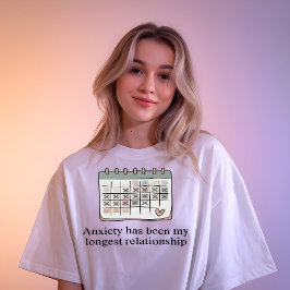 Minimal Anxiety Quote Calendar Graphic Tee Tシャツ