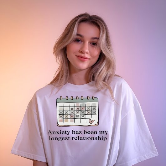 Minimal Anxiety Quote Calendar Graphic Tee Tシャツ