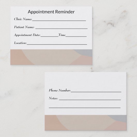 Minimal Appointment Reminder Card Clean Design 予約カード (正面/裏面)