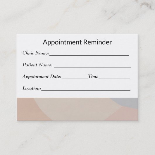 Minimal Appointment Reminder Card Clean Design 予約カード (正面)