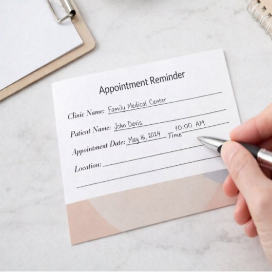 Minimal Appointment Reminder Card Clean Design 予約カード