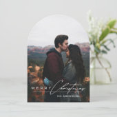 Minimal Arch 1 Photo Merry Christmas Holiday Card 招待状 (スタンド正面)