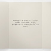 Minimal Arch Photo Gold and Red Family Christmas 三つ折りクリスマスカード (内部中)