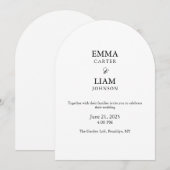 Minimal Arch Wedding Invitation Editable Elegant 招待状 (正面/裏面)