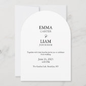 Minimal Arch Wedding Invitation Editable Elegant 招待状 (正面)