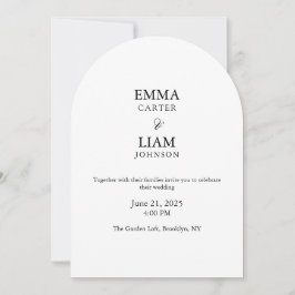 Minimal Arch Wedding Invitation Editable Elegant 招待状