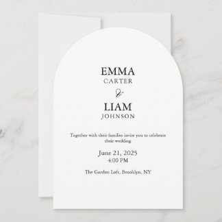 Minimal Arch Wedding Invitation Editable Elegant 招待状