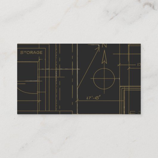 Minimal Architect Architectural Black Gold 名刺 (裏面)