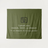 Minimal Army Green Aesthetic Hanging Wall Tapestry タペストリー (正面(横))
