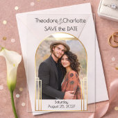 Minimal Art Deco Arch Photo Wedding Save the Date アクリル招待状
