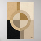 Minimal Art Deco Geometric Circle – Luxury Neutral ポスター (正面)