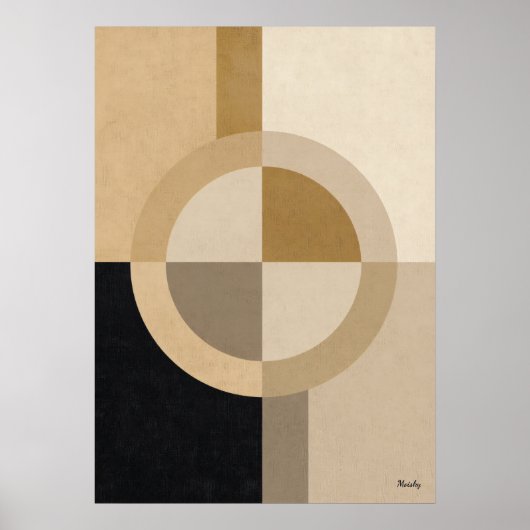 Minimal Art Deco Geometric Circle – Luxury Neutral ポスター (正面)