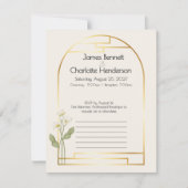 Minimal Art Nouveau Gold Arch Calla Lily Wedding 出欠カード (正面)