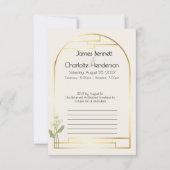Minimal Art Nouveau Gold Arch Calla Lily Wedding 出欠カード (正面)