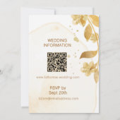 Minimal Autumn Golden Botanical Script Wedding 招待状 (裏面)