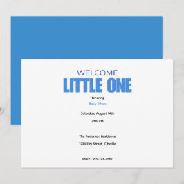 Minimal Baby Boy Shower Invitation 案内状
