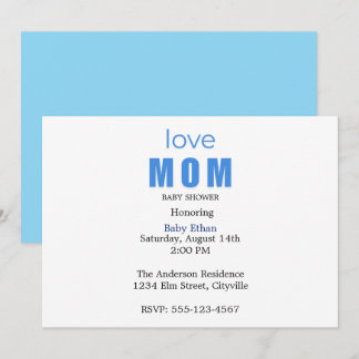 Minimal Baby boy Shower Invitation 案内状