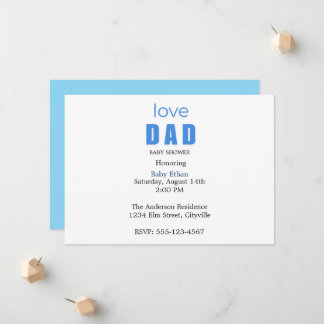 Minimal Baby boy Shower Invitation 案内状