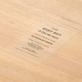 Minimal Baby Boy Shower Typography Design アクリル招待状 (レイダウン)